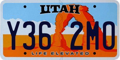 UT license plate Y362MO