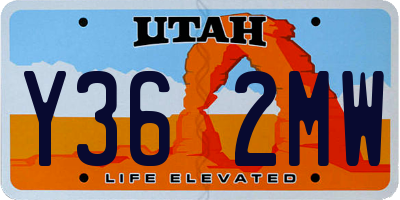 UT license plate Y362MW