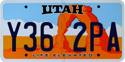 UT license plate Y362PA