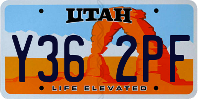 UT license plate Y362PF