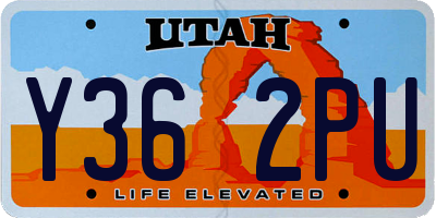 UT license plate Y362PU