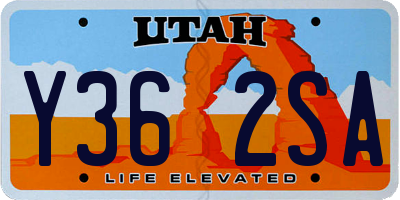UT license plate Y362SA