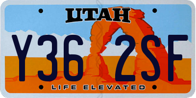 UT license plate Y362SF