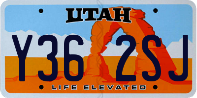 UT license plate Y362SJ