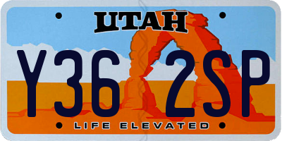 UT license plate Y362SP