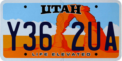 UT license plate Y362UA