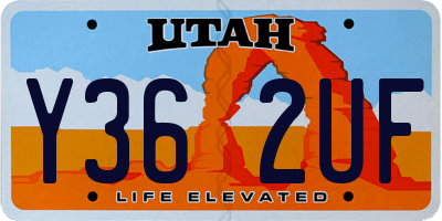 UT license plate Y362UF