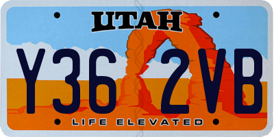 UT license plate Y362VB