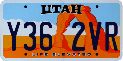 UT license plate Y362VR