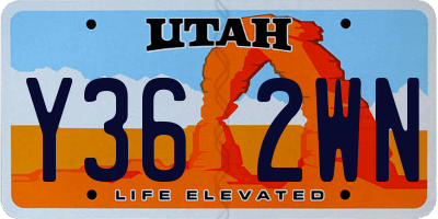 UT license plate Y362WN