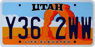 UT license plate Y362WW