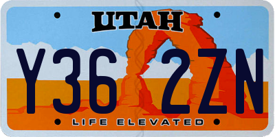 UT license plate Y362ZN