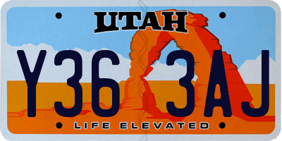 UT license plate Y363AJ