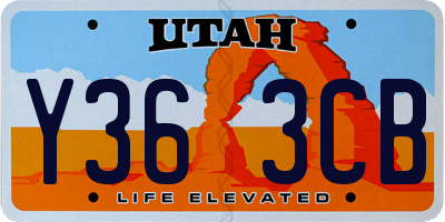 UT license plate Y363CB