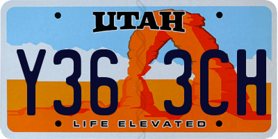 UT license plate Y363CH
