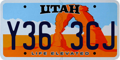 UT license plate Y363CJ