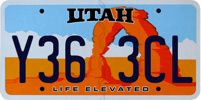 UT license plate Y363CL