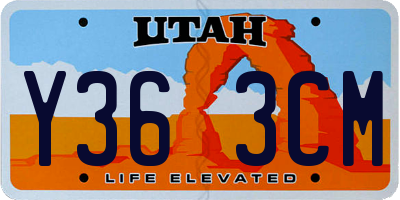 UT license plate Y363CM