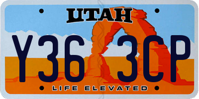 UT license plate Y363CP