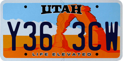 UT license plate Y363CW