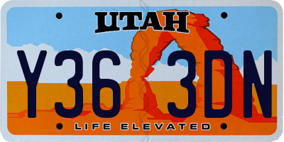 UT license plate Y363DN