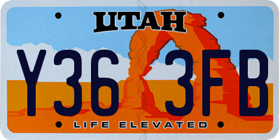 UT license plate Y363FB