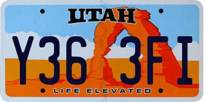 UT license plate Y363FI