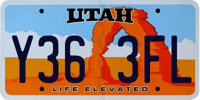 UT license plate Y363FL