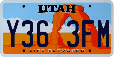 UT license plate Y363FM