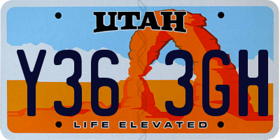 UT license plate Y363GH