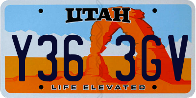 UT license plate Y363GV