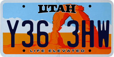 UT license plate Y363HW