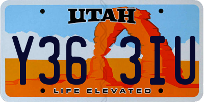 UT license plate Y363IU