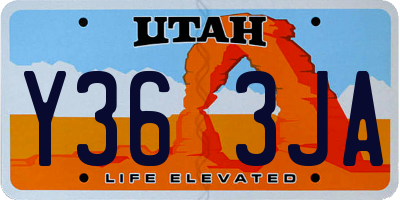 UT license plate Y363JA