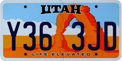 UT license plate Y363JD