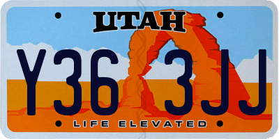UT license plate Y363JJ