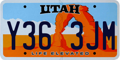 UT license plate Y363JM