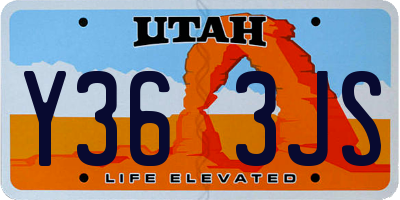 UT license plate Y363JS