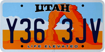 UT license plate Y363JV