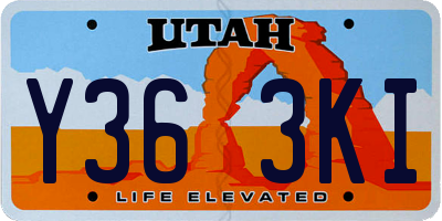 UT license plate Y363KI