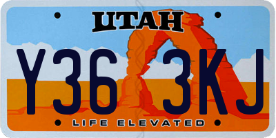 UT license plate Y363KJ