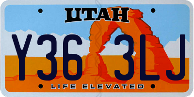 UT license plate Y363LJ