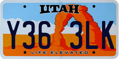 UT license plate Y363LK