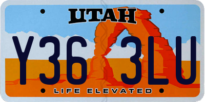 UT license plate Y363LU