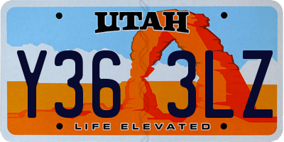 UT license plate Y363LZ