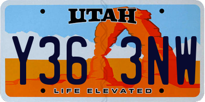 UT license plate Y363NW
