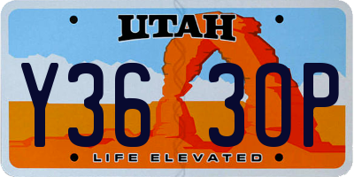 UT license plate Y363OP