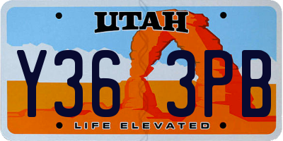 UT license plate Y363PB