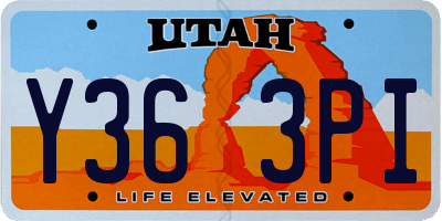 UT license plate Y363PI
