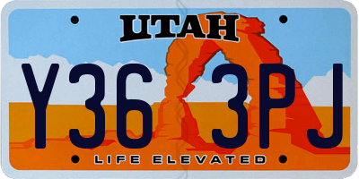 UT license plate Y363PJ